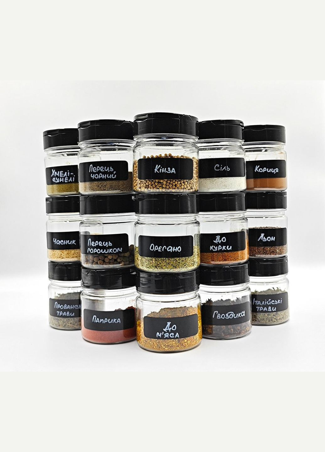 Набір наліпок на банки для спецій та круп (60 шт.) + маркер No Brand (298794612)