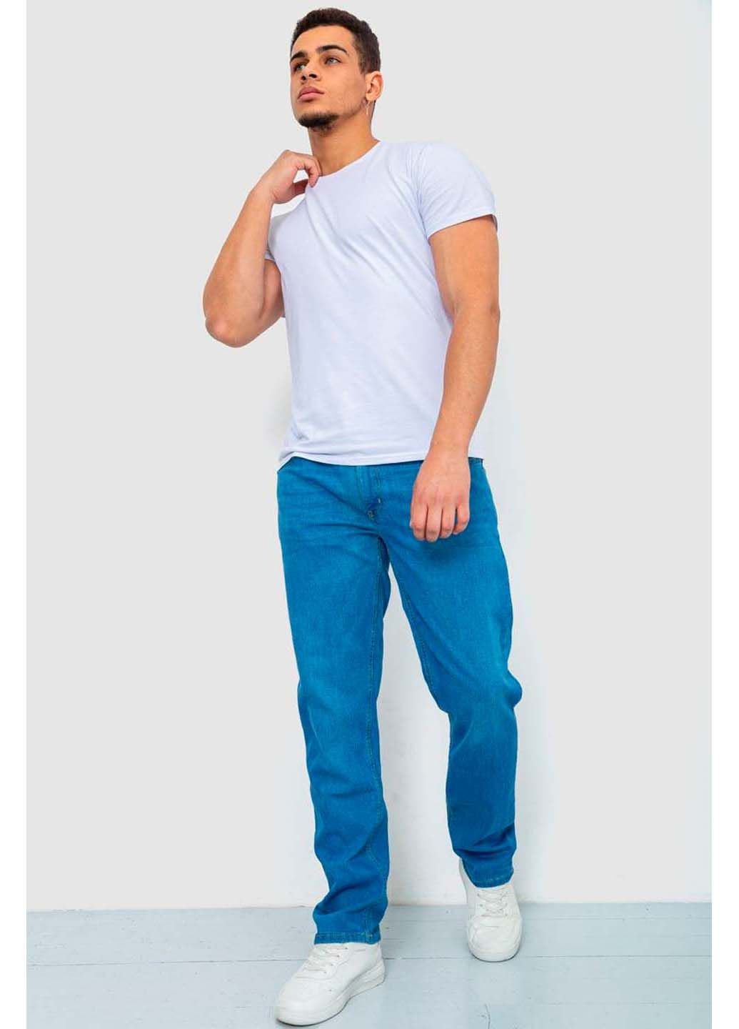 Синие демисезонные прямые джинсы Ager