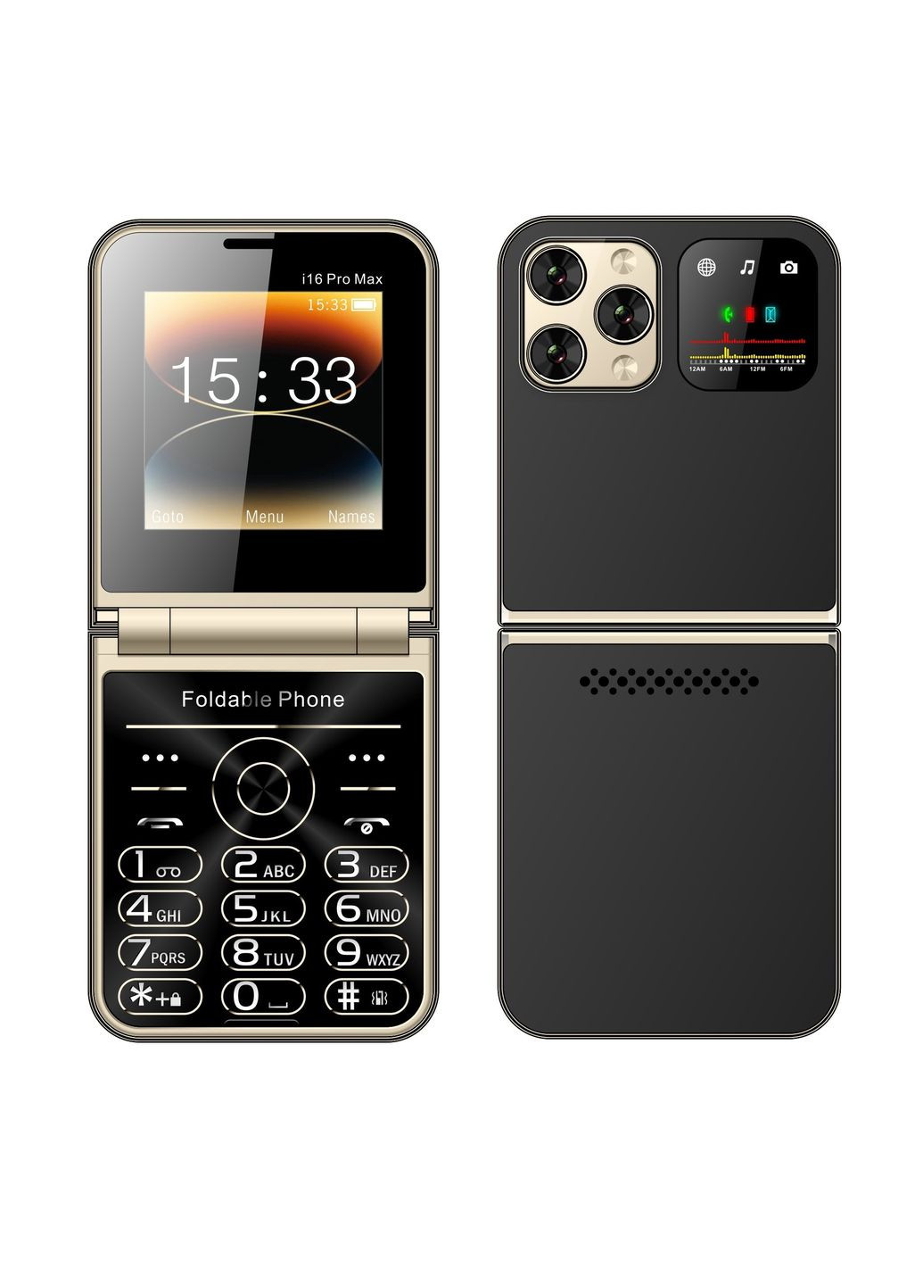 Кнопочный мобильный телефон раскладушка AIEK I16 Max на 4 сим карты Black Home (330144171)