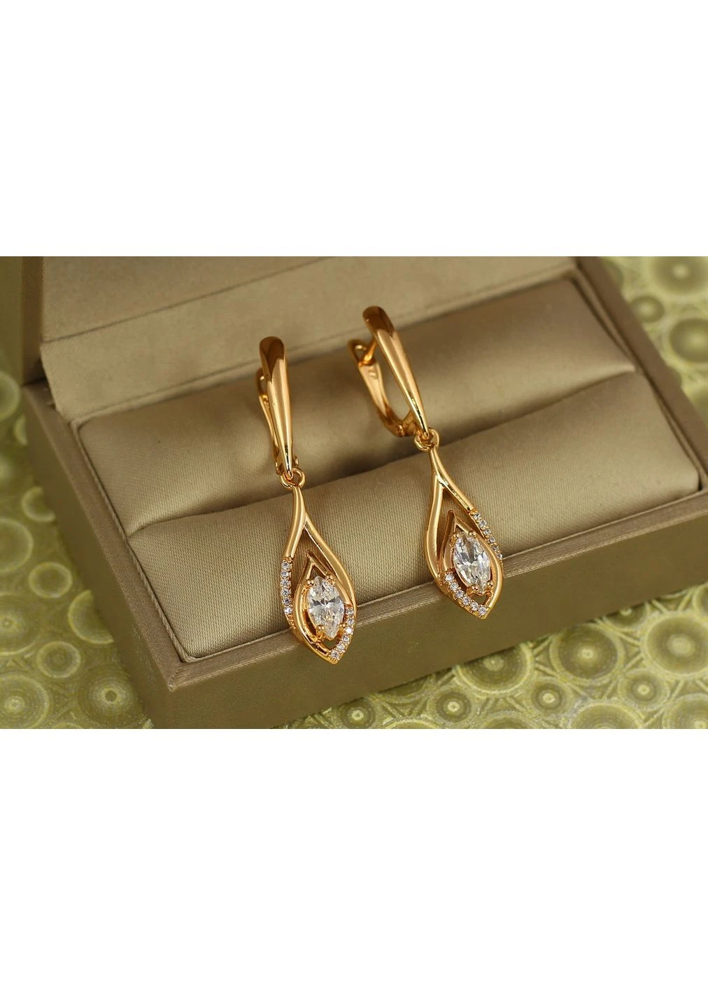 Сережки підвіски Сльоза світла 4,1 см золотисті Xuping Jewelry (369402256)