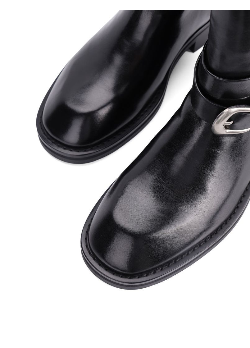 Осенние женские ботинки g017-815 черный масло кожа MIRATON