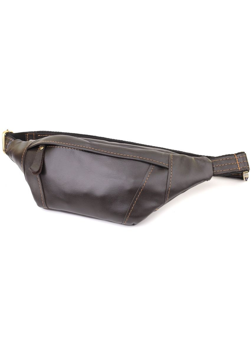 Чоловіча бананка глянсова коричнева 34×12×4 см 23126 Shvigel (362417702)