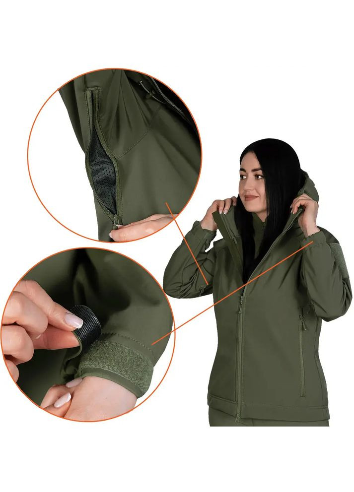 Зелена куртка w stalker softshell зелений Camotec