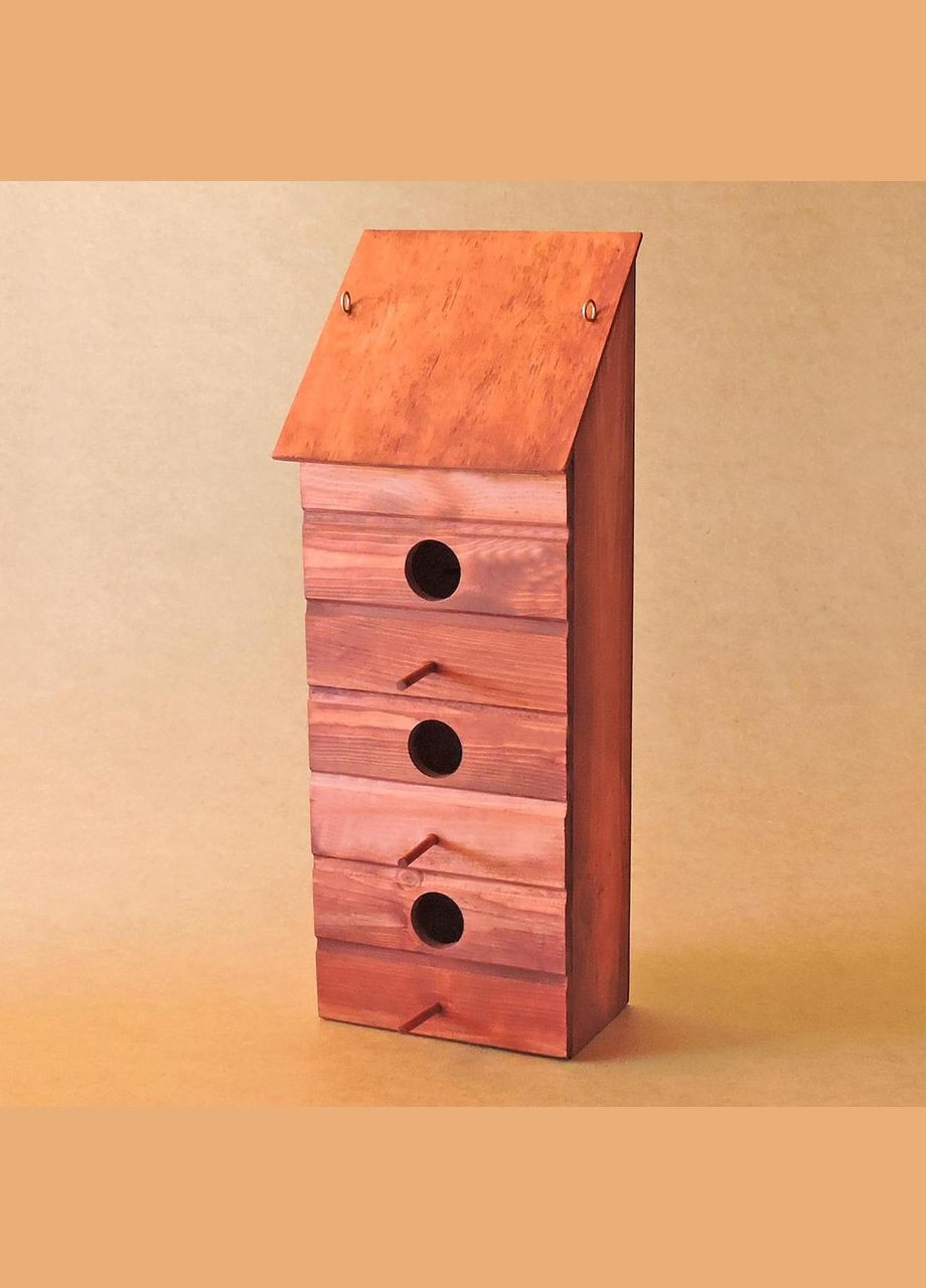 Скворечник садовый из дерева Попугай коралл (СКВ-001514) No Brand (328605066)