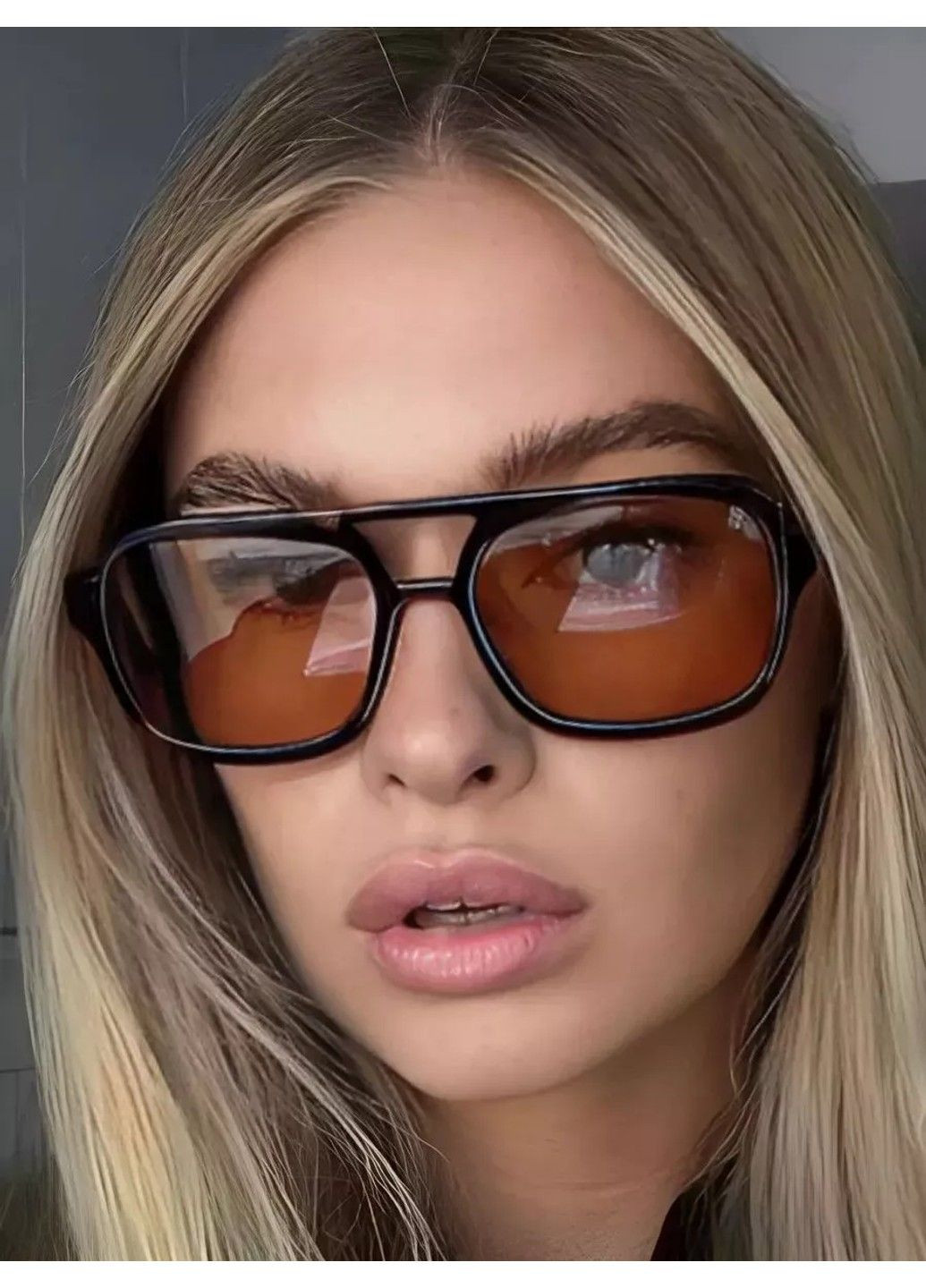 Солнцезащитные очки авиатор Daily имиджевые коричневые с черным No Brand (311667539)