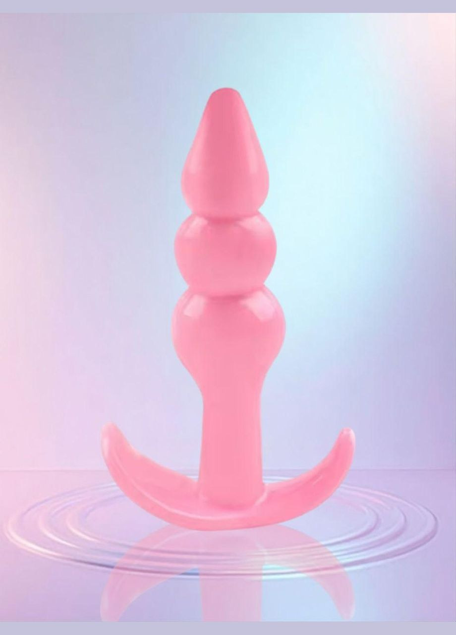 Анальна пробка силіконова мʼяка, стимулятор анальний, інтимні іграшка рожева No Brand (313241225)
