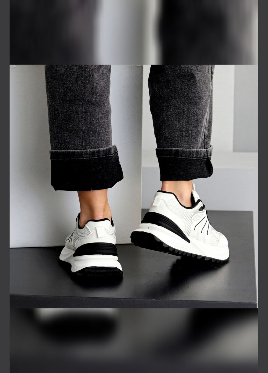 Жіночі білі спортивні весна літо з чорною підошвою для активного відпочинку Viki кросівки білі літо (323958210)