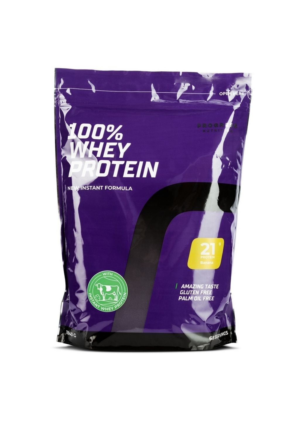 Протеин 100% Whey Protein, 1.84 кг Банан Progress Nutrition (293479657)