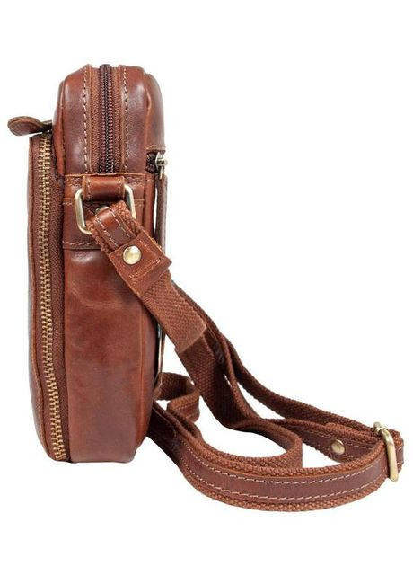 Сумка планшет через плечо для документов и для телефона мужская из натуральной кожи маленькая Коричневый 37233 Ashwood (353689984)