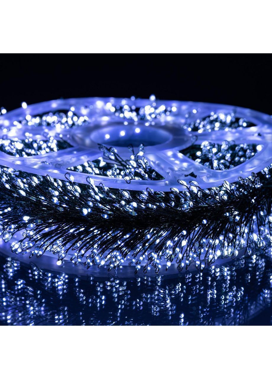 Новогодняя гирлянда комнатная роса Хвойная лапа 50 м 1500 LED зеленый провод Белое сияние D1500L50MGW No Brand (369478228)