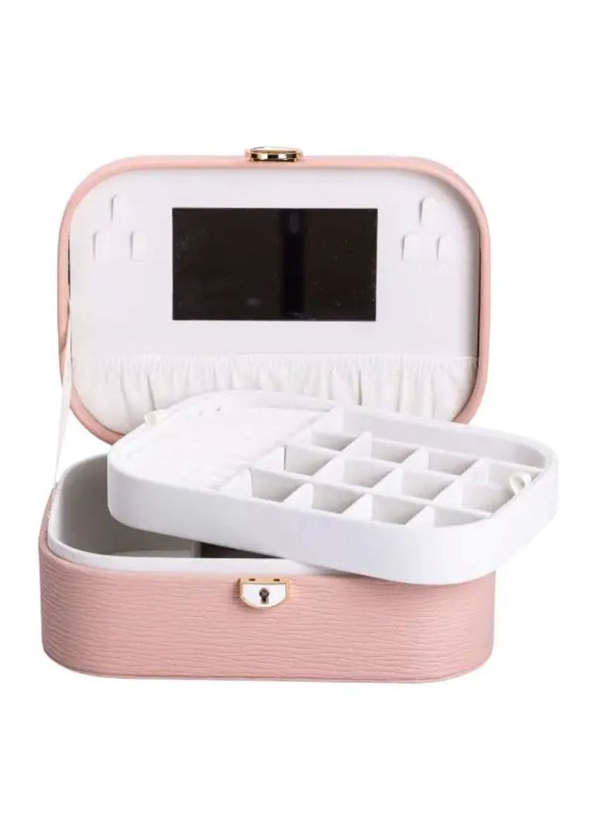 Скринька для прикрас з еко шкіри 2 яруси із замком органайзер для ювелірних виробів HP-5-1P (A-033841) Yiwu (356729077)