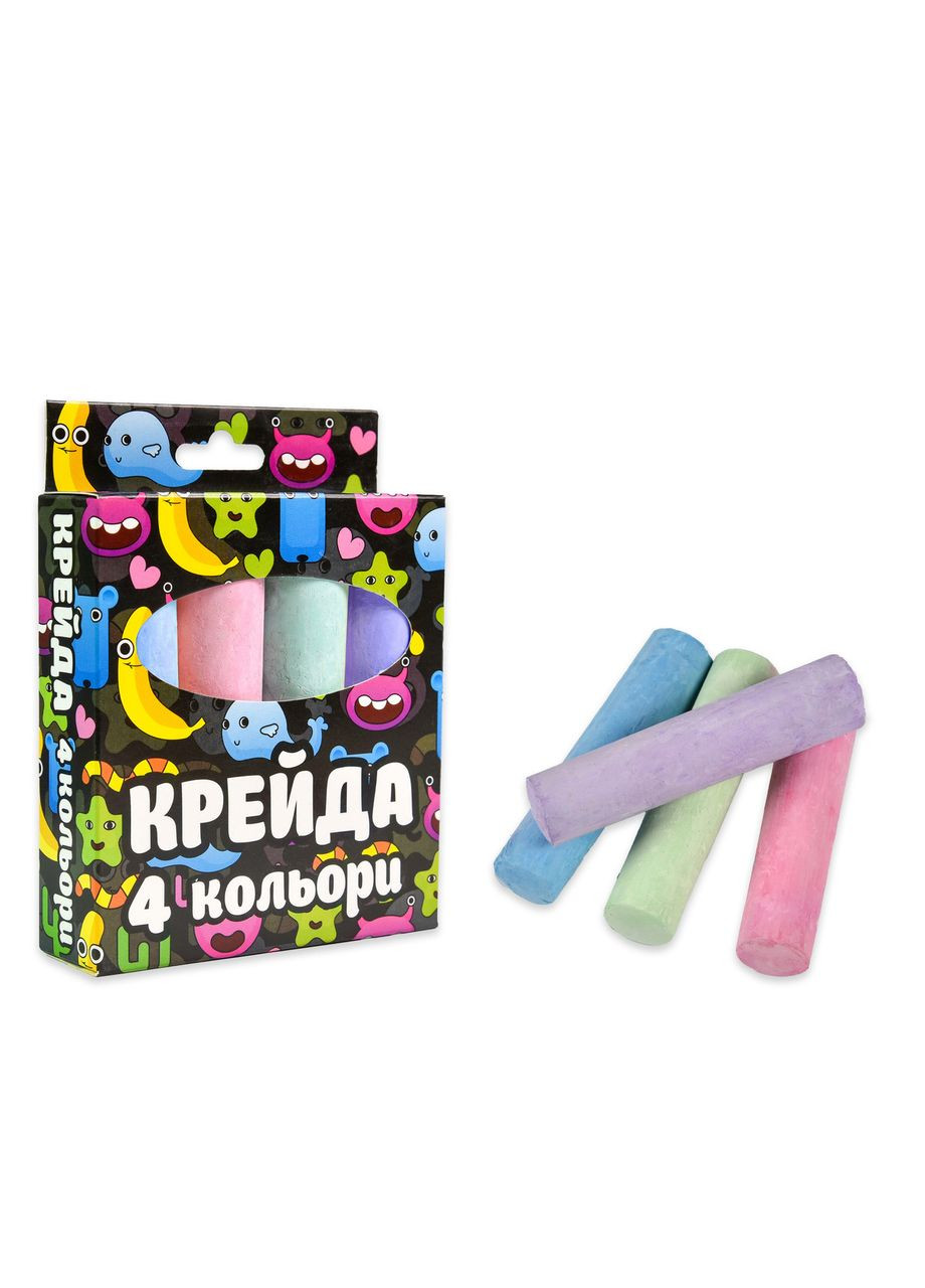 Мел Великий круглий — 4 штуки різнобарвний (50115) Strateg (362424964)