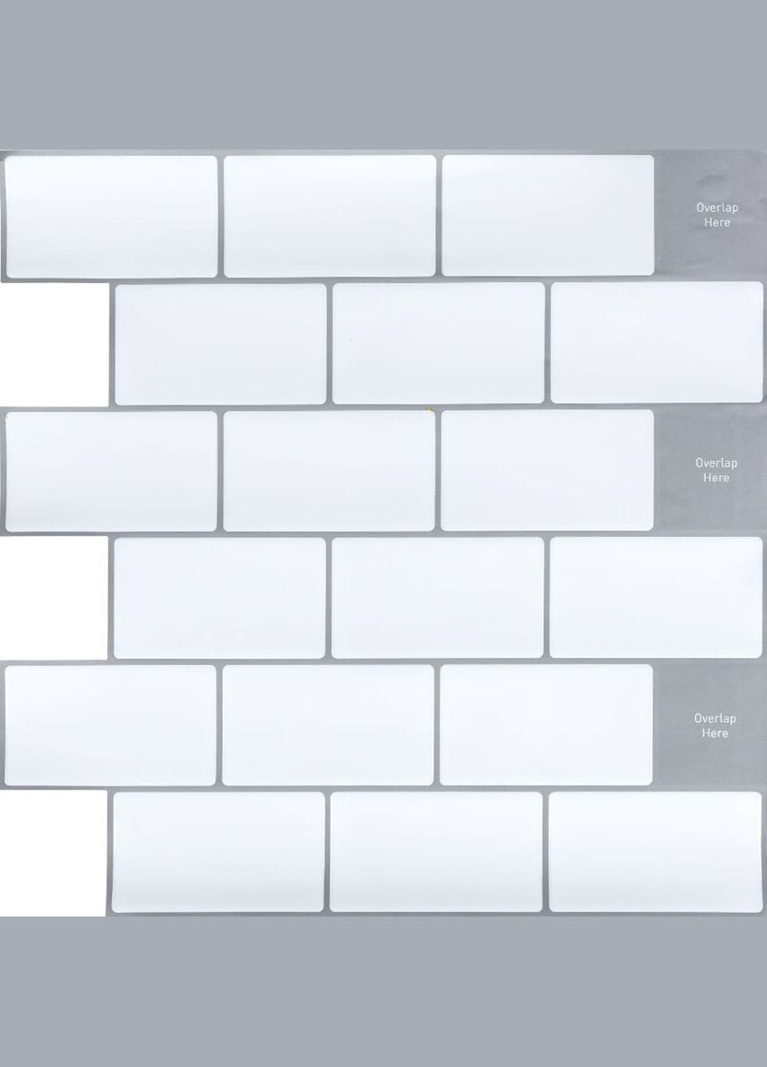 Самоклеящаяся полиуретановая плитка белый кирпич 305х305х1мм (D) SW-00001193 No Brand (316051066)