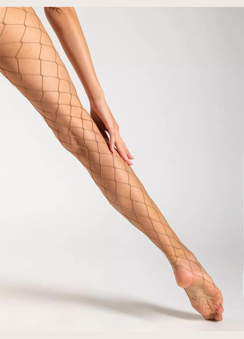 Сетчатые колготки бежевые цвет цветной классический эротический стиль No Brand Колготки у сітку (337709084)