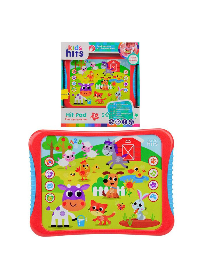 Интерактивный Планшет "Моя супер ферма" KH01/004 укр., названия животных, звуки, стихи, мелодии Kids Hits (300385698)