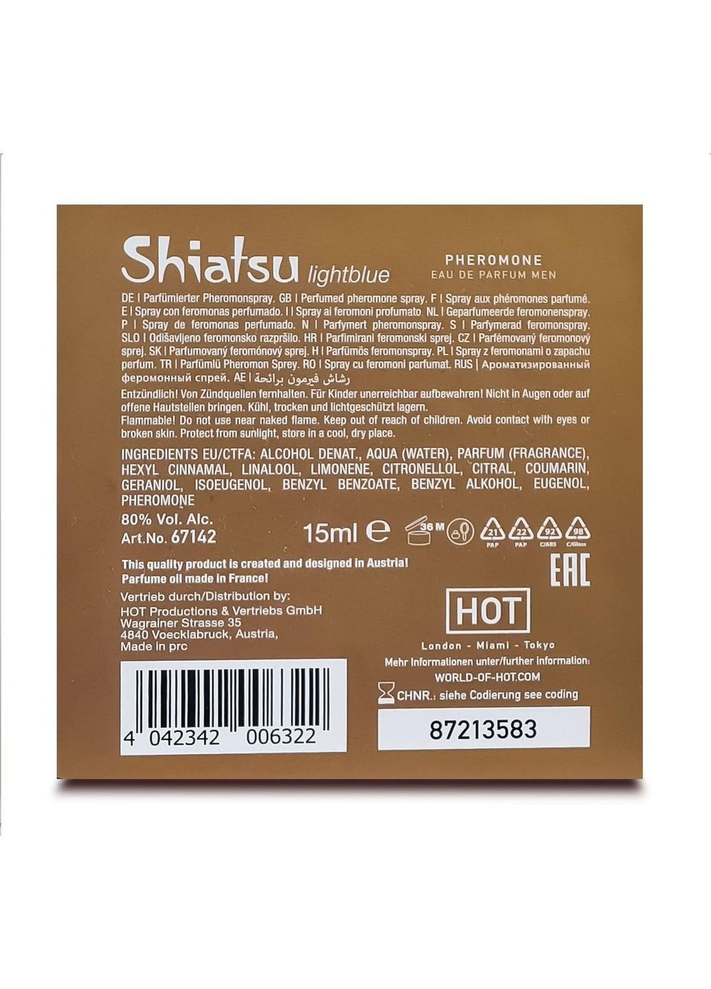 Духи с феромонами мужские SHIATSU Pheromone Fragrance men lightblue, 15 мл Creed (303880704)