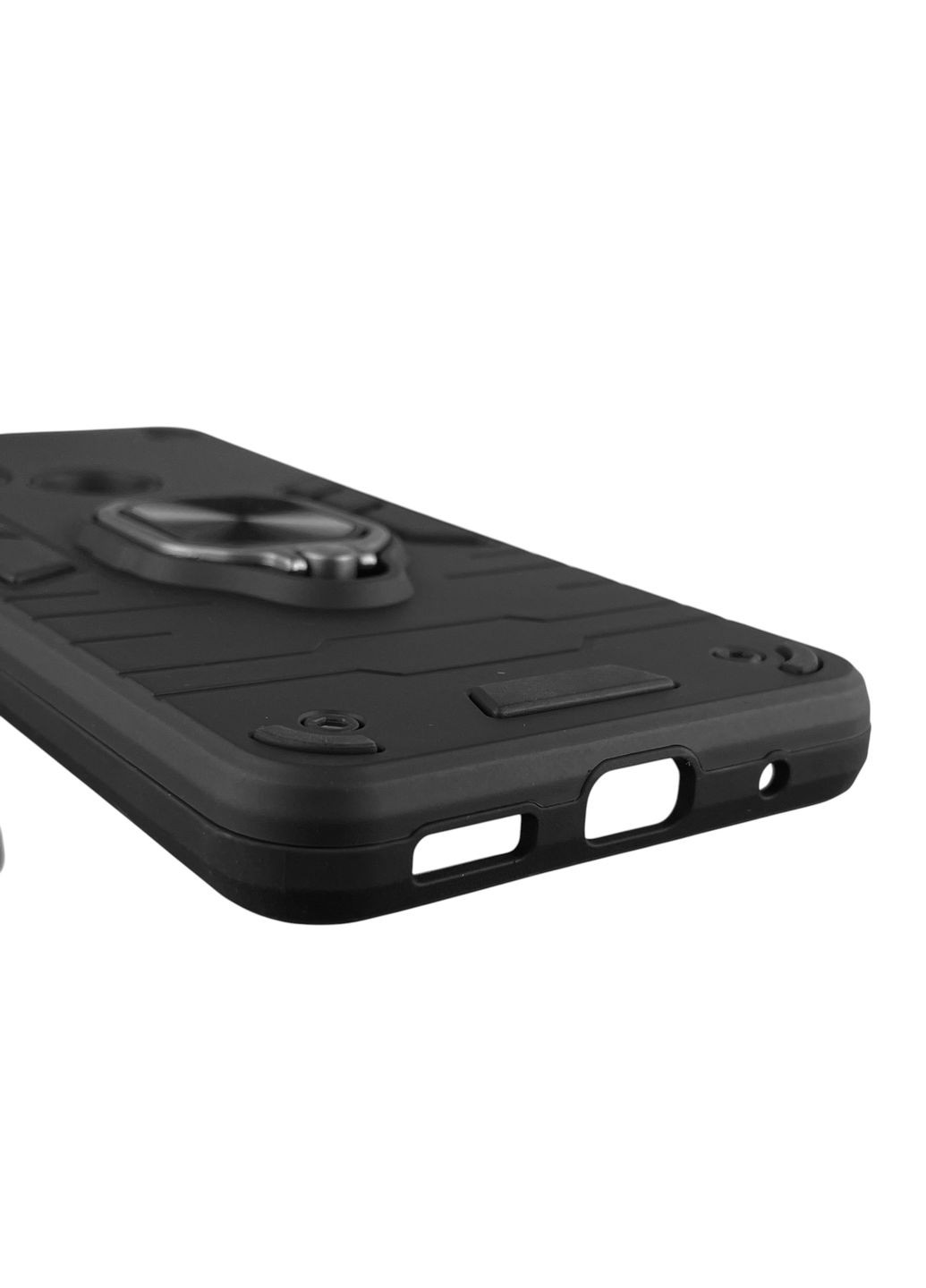Чохол для телефона Moto E40 броньований з магнітним кільцем-тримачем на моторола е40 чорний Motorola (366229327)