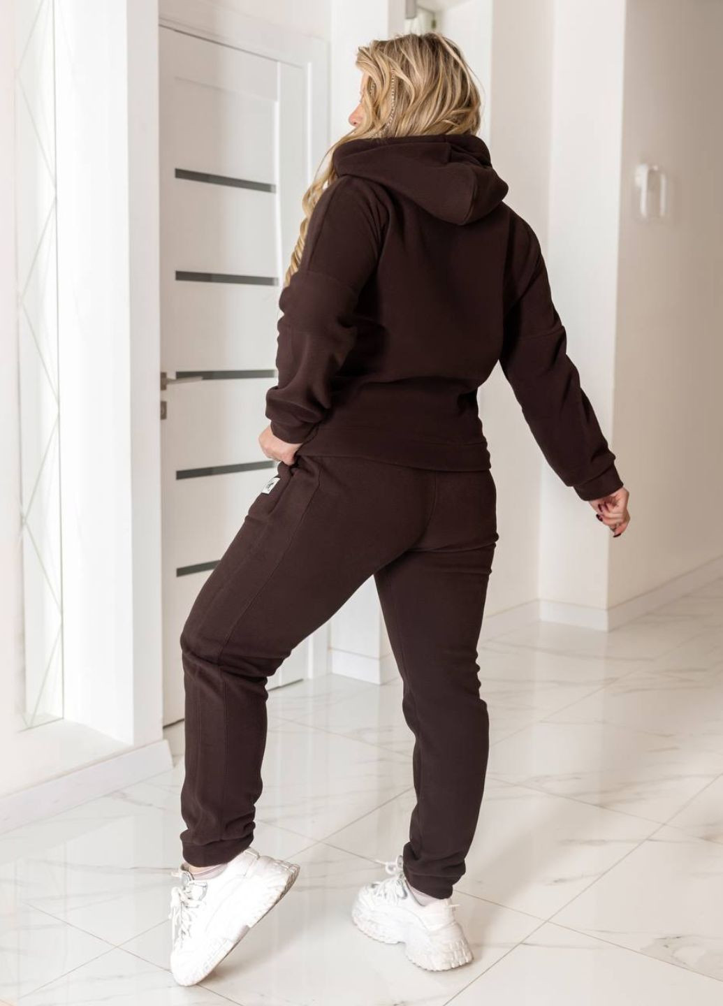Базовий повсякденний демісезонний флісовий костюм двійка: худі з кишенею кенгуру + штани Tik-Tak (366030214)