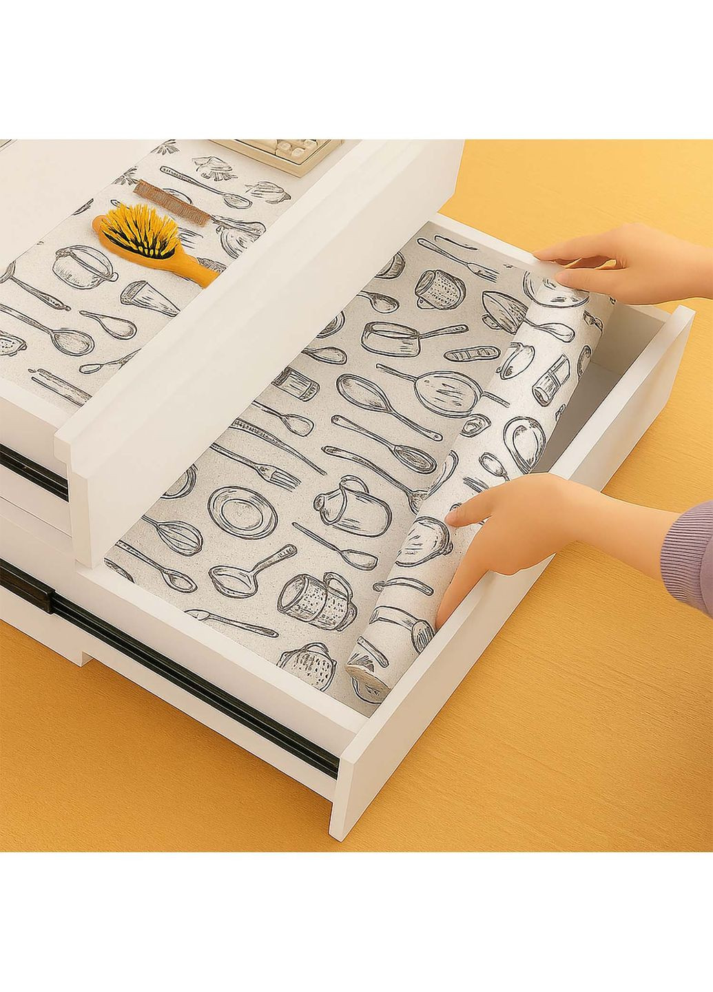 Антибактеріальний протиковзкий килимок для холодильника, кухні, полиць, ящиків шаф 45х100 см Kitchen Master (360801503)