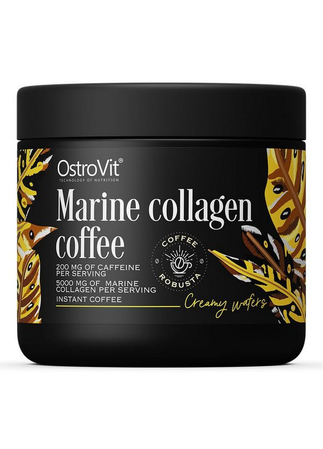 Замінник живлення Marine Collagen Coffee, 150 грам Вершкові вафлі Ostrovit (293421732)