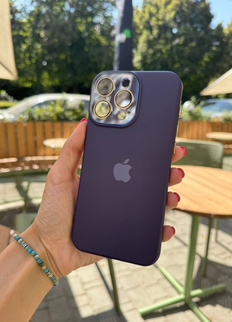 Силіконовий чохол для iPhone 14 Pro Max Silicone Case Metal Purple / Айфон 14 про макс фіолетовий силікон кейс з захистом камери No Brand (305200590)