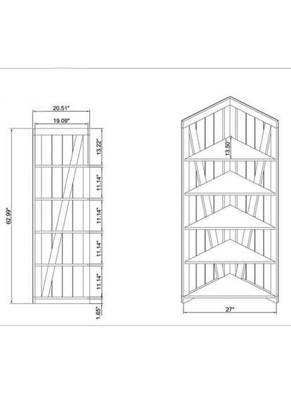 Стелаж кутовий з дерева Вудвейл мускат (УСП-002707) No Brand (327845614)
