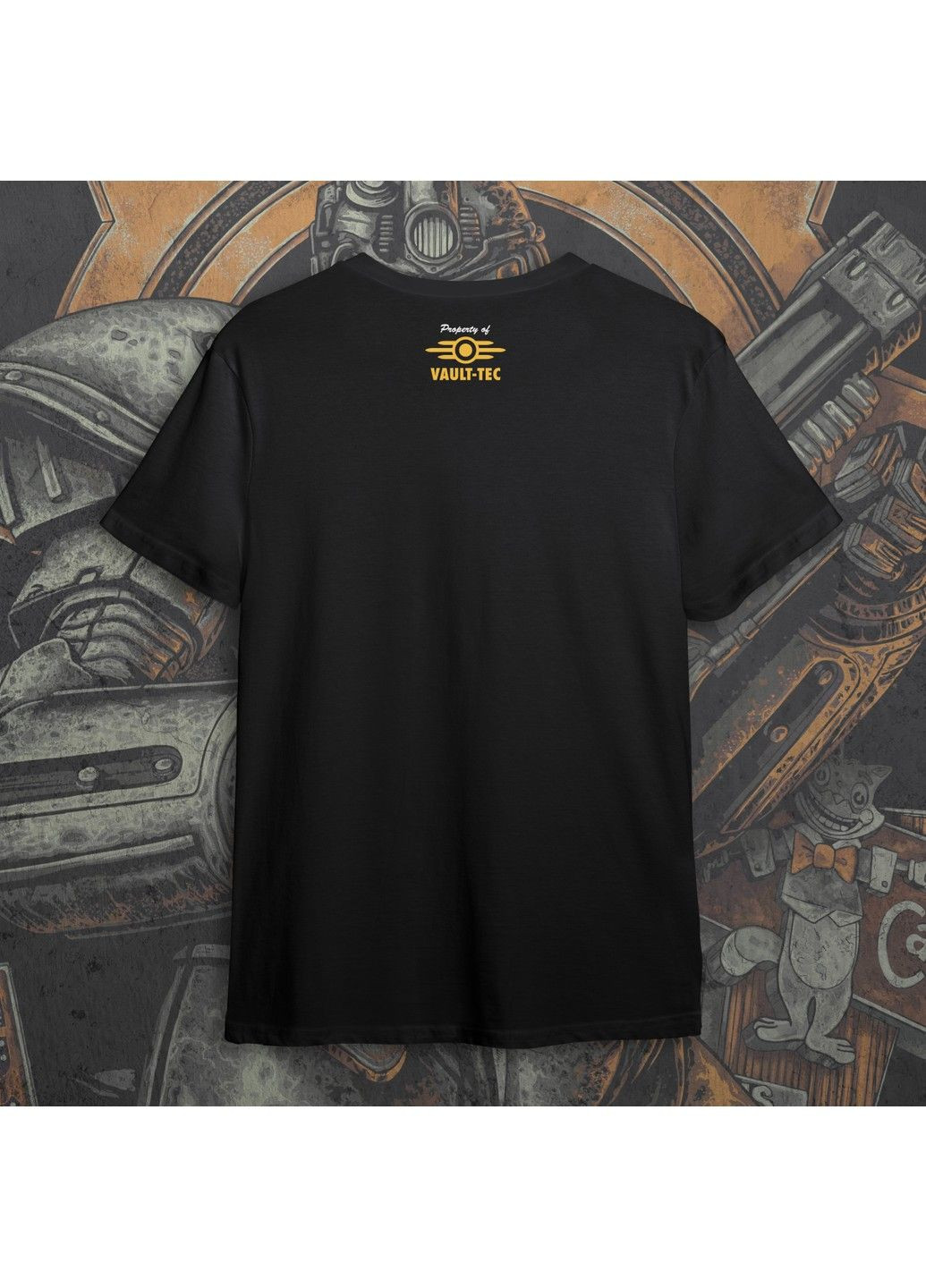 Чорна футболка з принтом fallout - brothers of steel No Brand