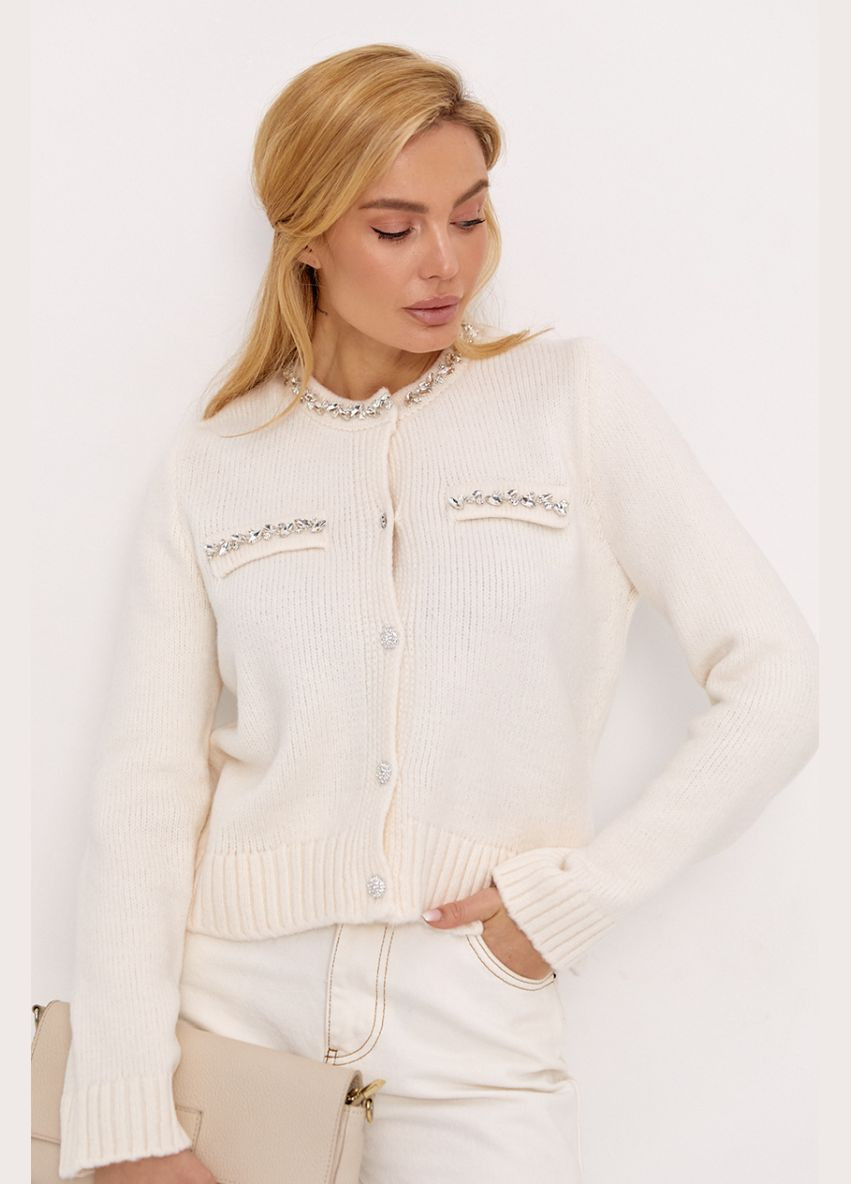 Укорочений кардиган прикрашений камінцями 241074 Lurex (315810444)