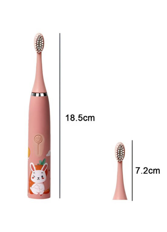 Зубная щетка детская электрическая с таймером и 6 насадок. Зеленая No Brand (329187329)