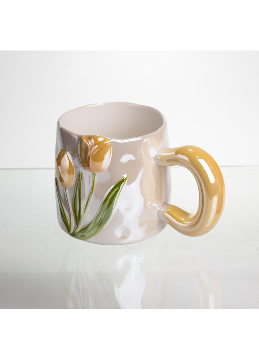 Чашка фарфоровая Тюльпан 400 мл, желтый Yiwu (367724697)