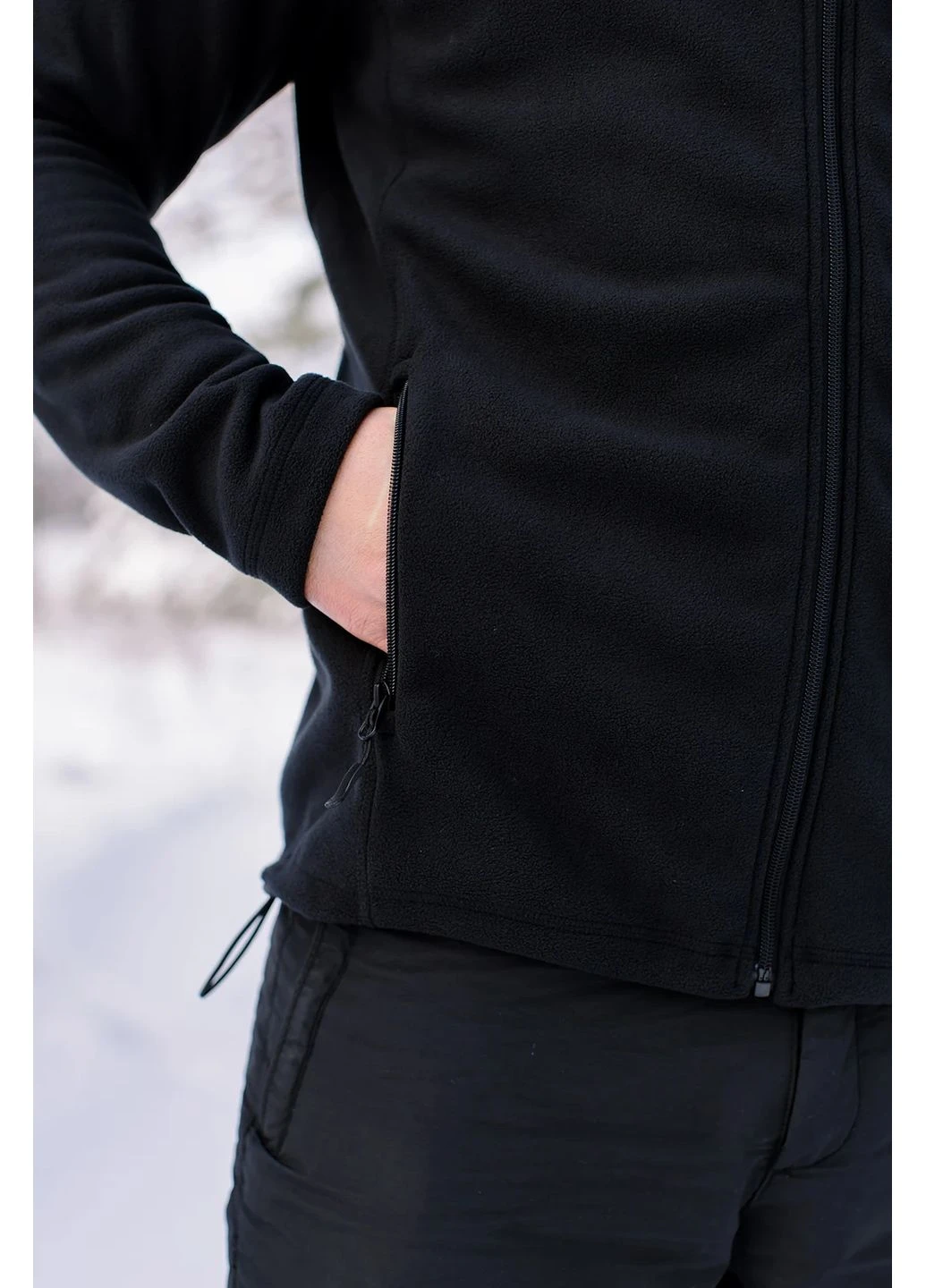 Кофта мужская флисовая Tribe Fleece Jacket T-KJ-0011 черная флис No Brand (401270324)