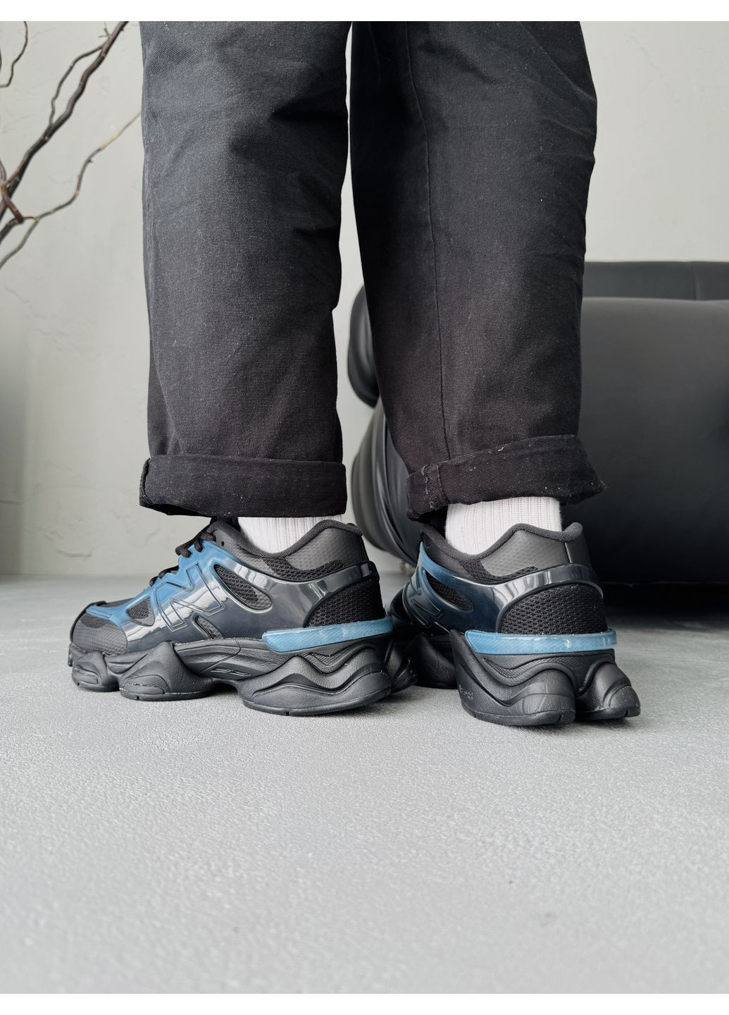 Кросівки жіночі і чоловічі New Balance 9060 Navy Blue Black Gradient | Нью Беланс 9060 сині No Brand сині демісезони (371276870)