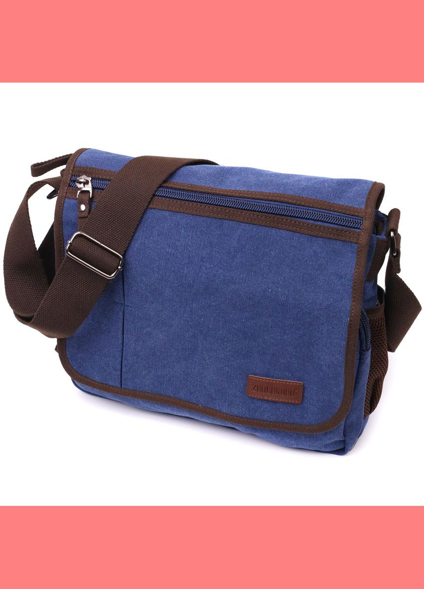 Сумка мужская через плечо для ноутбука 13" из плотного текстиля 22203 Синий Vintage (302007935)