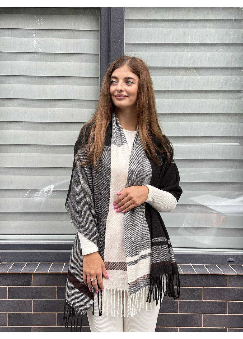 Шарф кашеміровий палантин жіночий в клітинку No Brand (359429673)