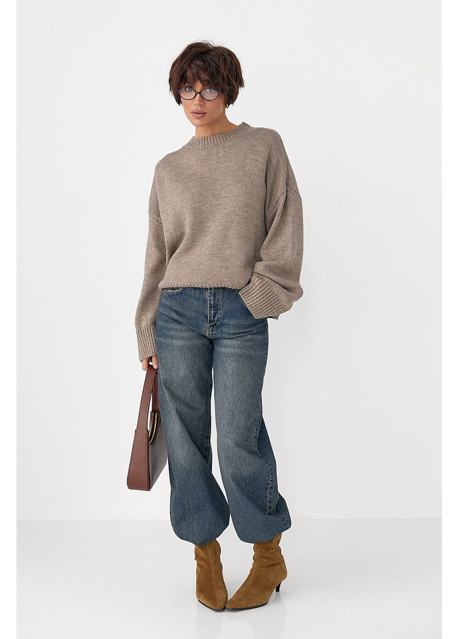 Вязаная однотонная кофта свободного фасона Lurex (364813735)