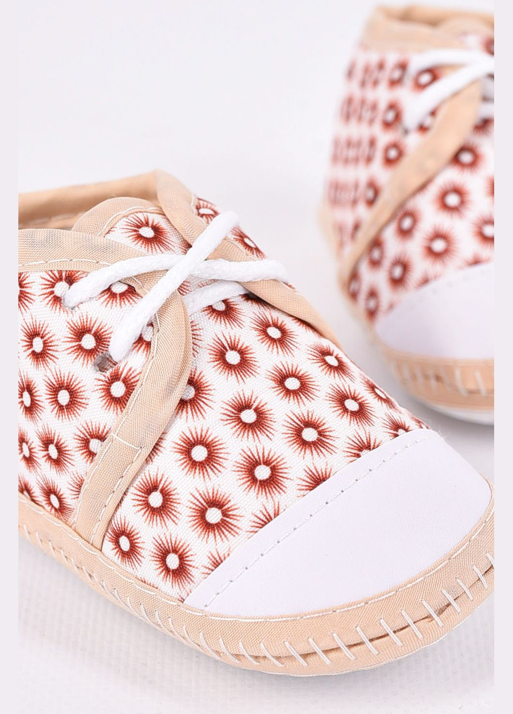 Бежевые пинетки детские бежевого цвета Let's Shop