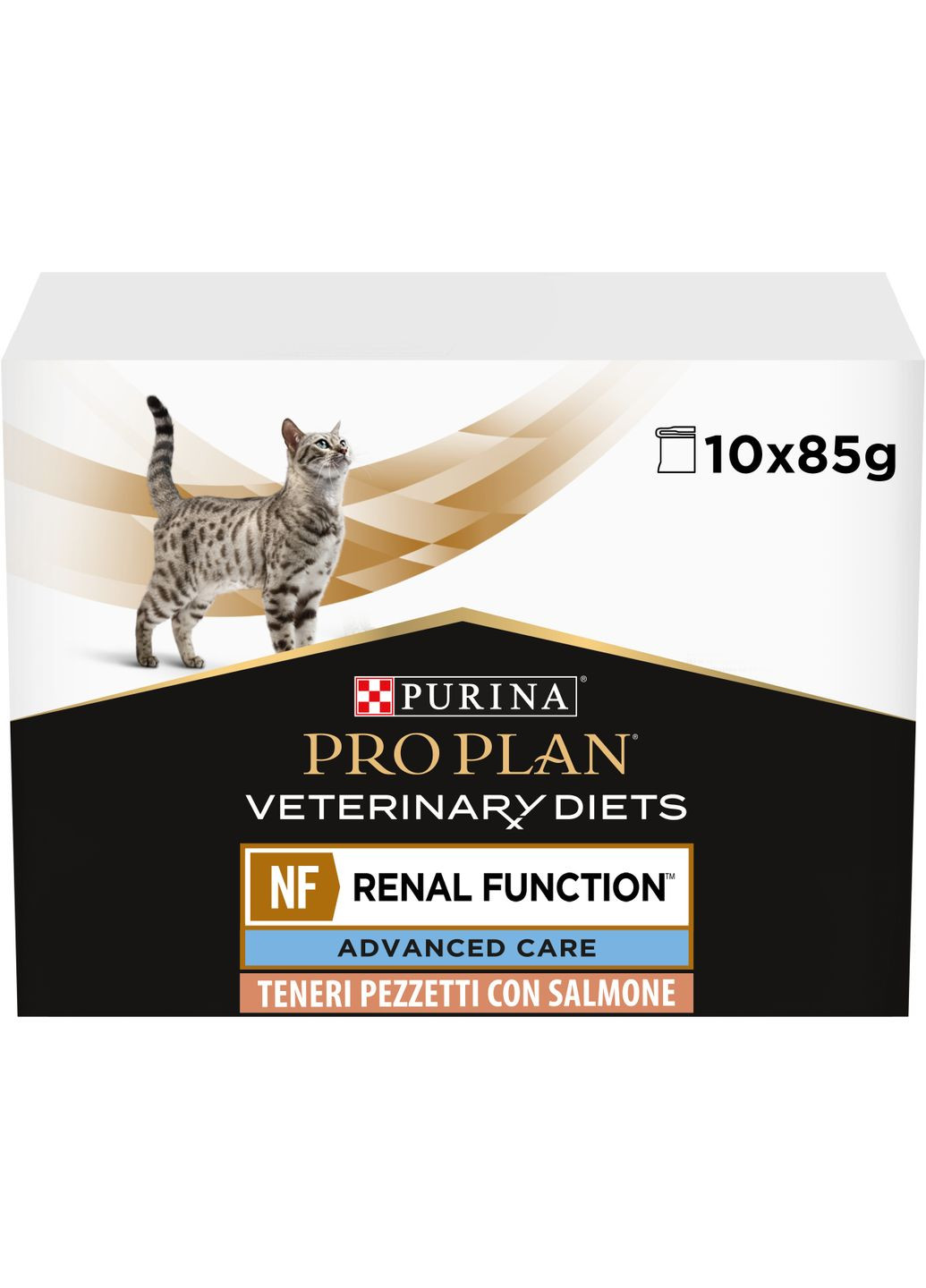 Упаковка вологого корму для кошек Pro Plan Veterinary Diets NF Renal Function Advanced Care патології почек 10 x 85 г Purina (332881075)
