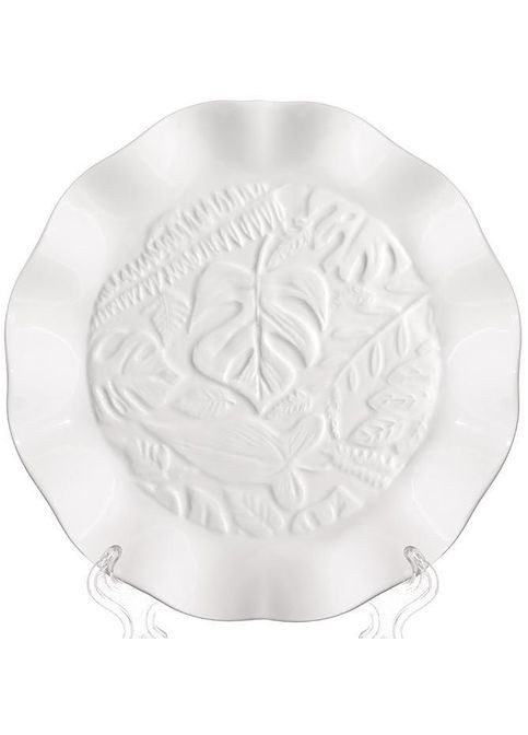 Набор 2 обеденные тарелки "White City Монстера" Ø26см, белый фарфор Bona (330019293)