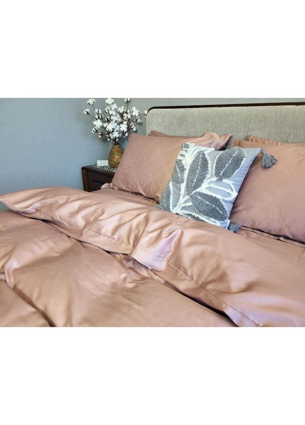 Постельное белье Розовая розовая(350N), сатин PREMIUM Евро размер, наволочки 50/70 No Brand (363191140)