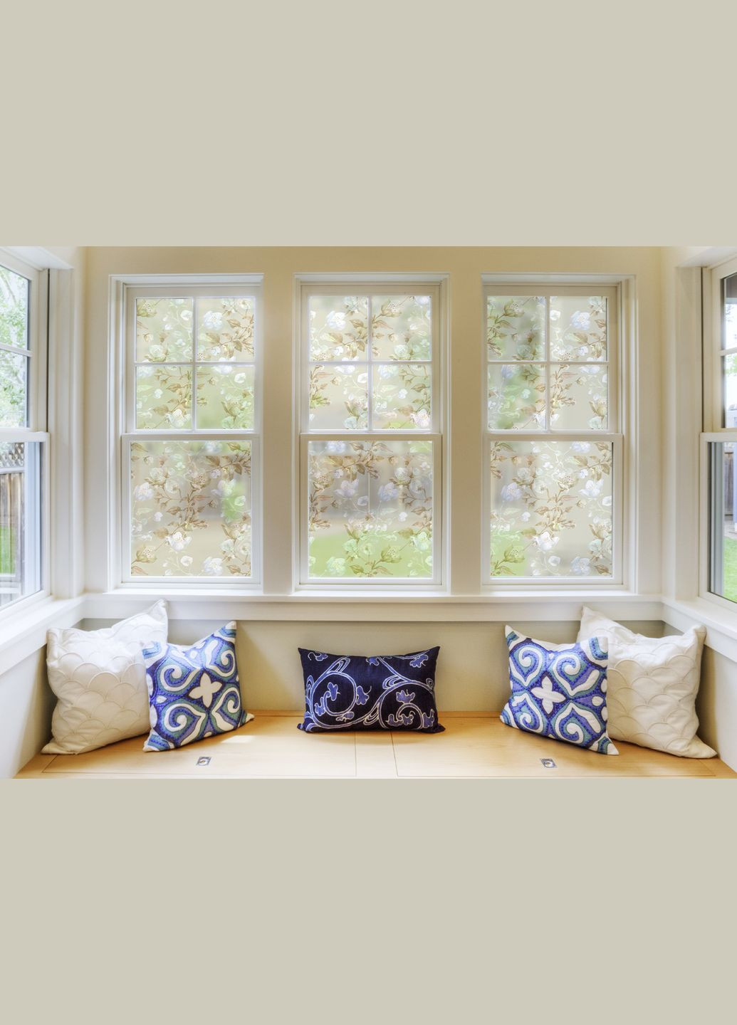 Антиблікова плівка на вікна Білий цвіт самоклейка на скло двері душову кабіну шафи купе 1 метр погонний Zatarga (324218669)