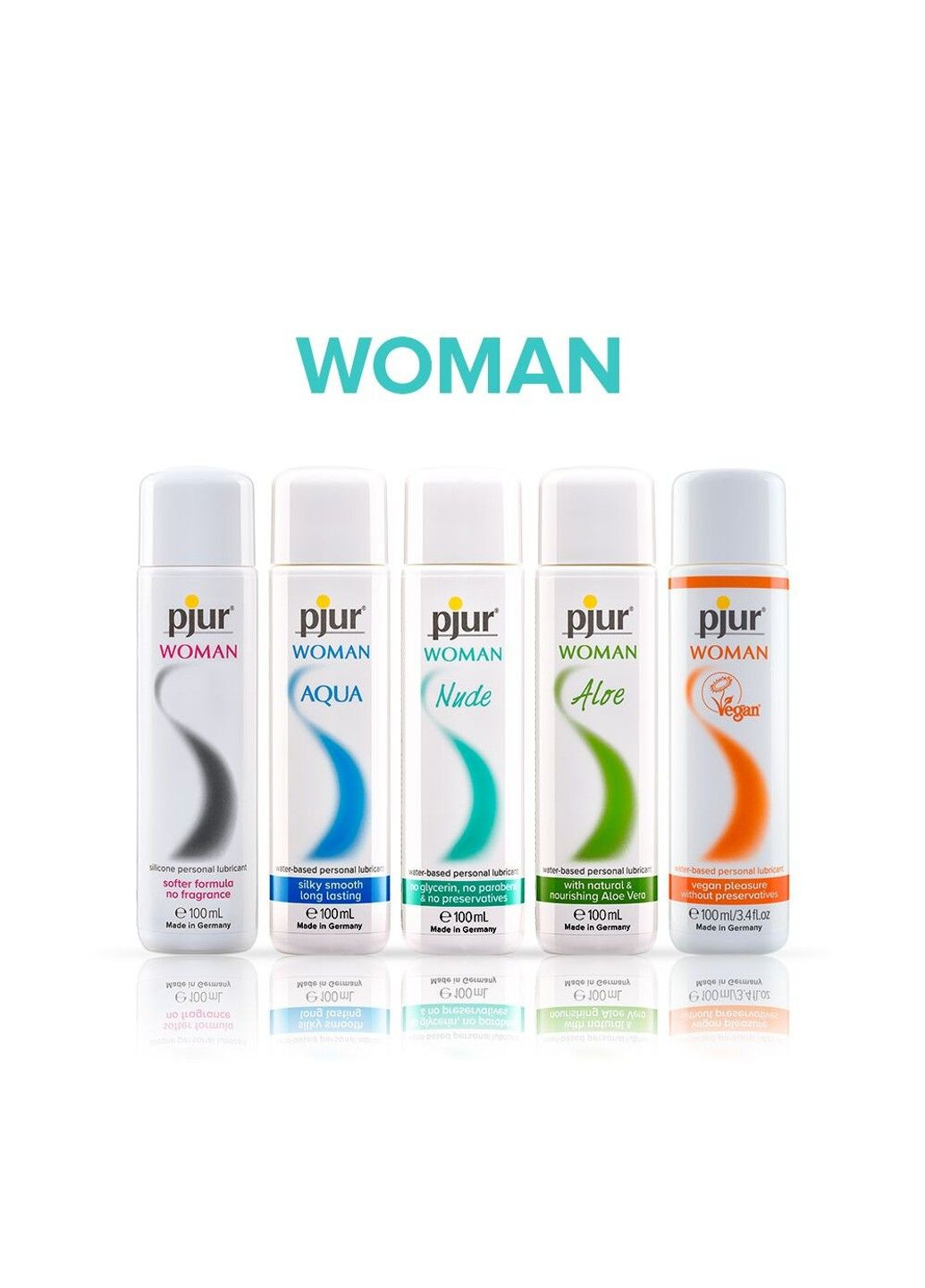 Змазка на водній основі Woman Nude 100 мл без консервантів, парабенів, гліцерину Pjur (298572677)