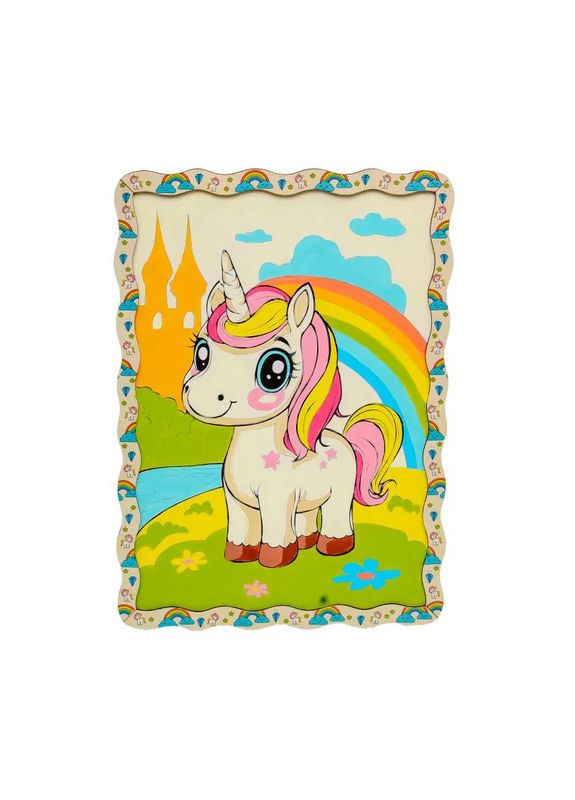 Дитячий набір для розпису по дереву "Милий Єдиноріг" Puz-22950 формат А3 PuzzleOK (362184855)