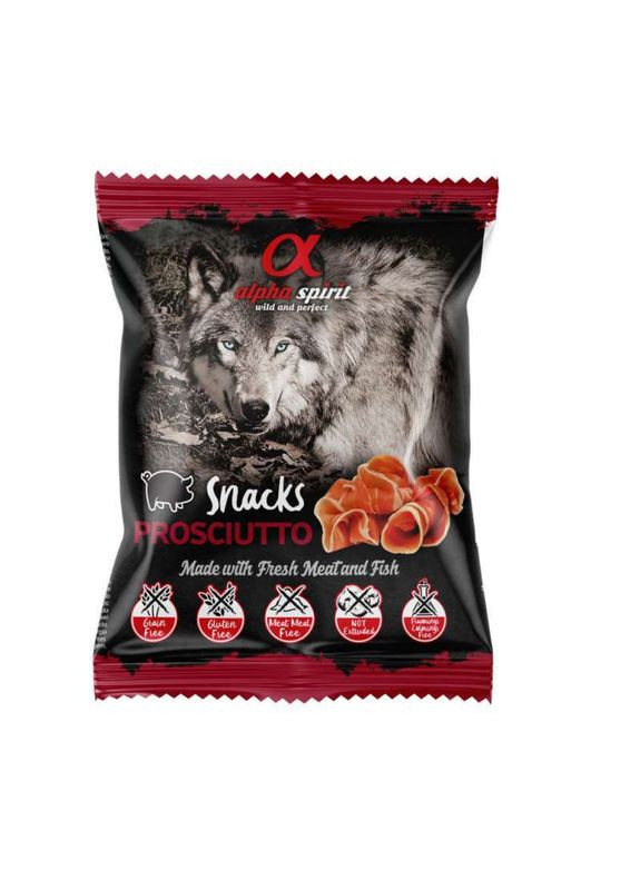 Напіввологий смаколик з прошутто для собак Snacks Prosciutto - 50 г Alpha Spirit (348033917)