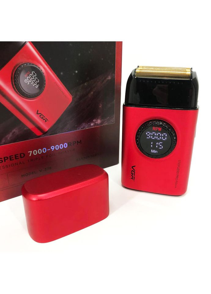 Машинка для стрижки бороды с аккумулятором VGR V-378 RED, LF-948 Профессиональная электробритва No Brand (351486055)