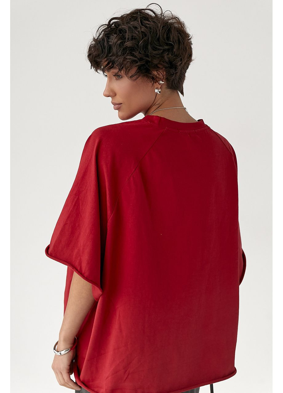 Однотонная свободная футболка с рукавами-реглан Lurex - (372255464)