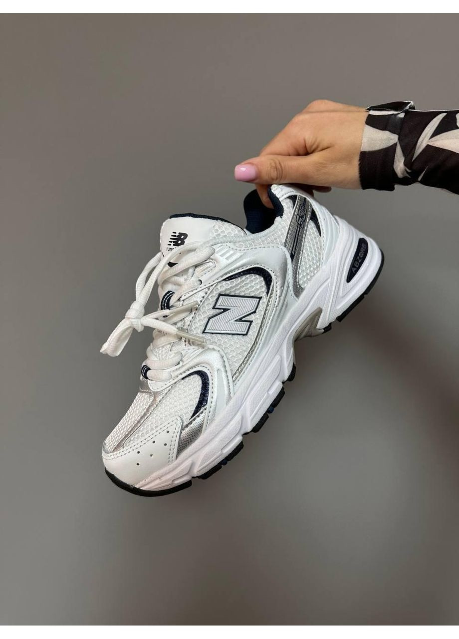 Білі Осінні кросівки чоловічі new balance 530 white silver premium нью беланс 530 No Brand