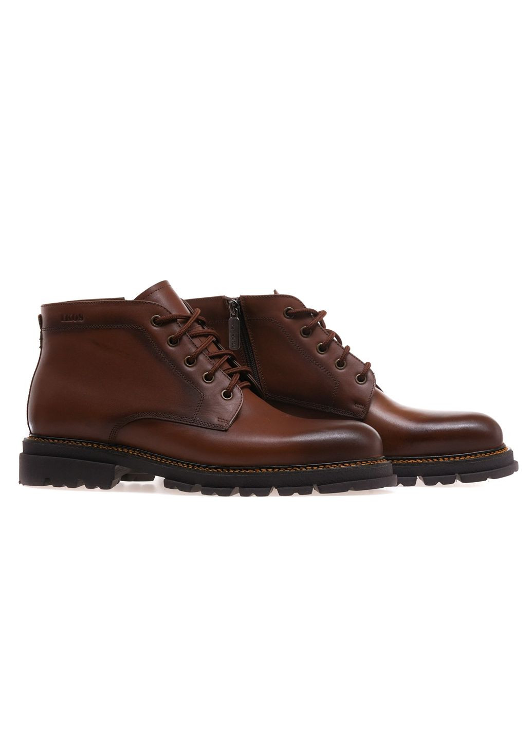 Коричневые зимние ботинки комфорт мужские 806-8s/brown leather Ikos