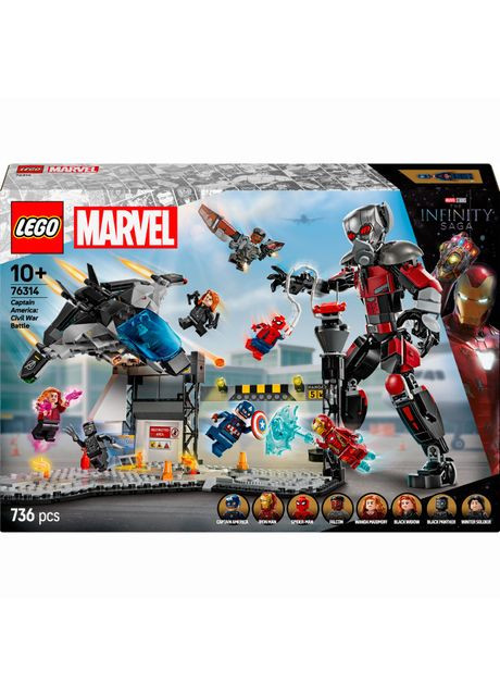 Конструктор Marvel Перший месник: Протистояння Пригодницька битва (76314) Lego (369939007)