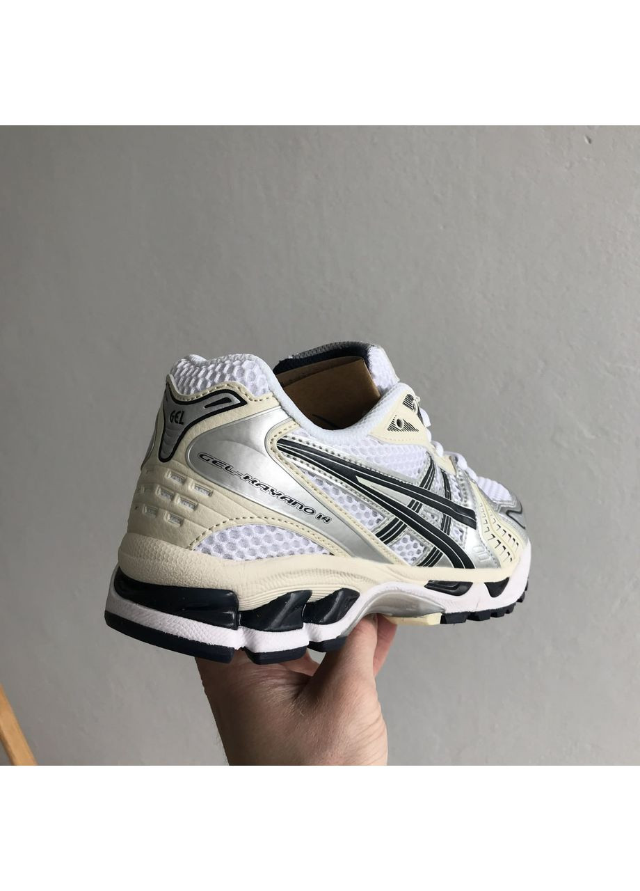 Білі Осінні кросівки чоловічі і жіночі asics gel-kayano 14 white grey black | асікс гель-каяно 14 білі сірі чорні No Brand