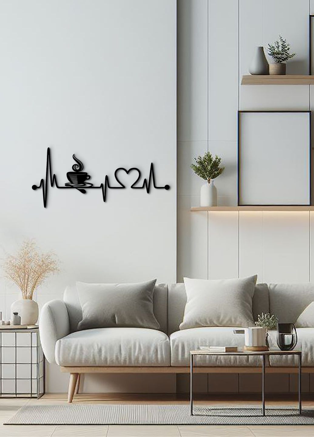 Сучасна картина на кухню, дерев'яний декор для дому "Кава для коханої", декоративне панно 50х23 см Woodyard (291842314)